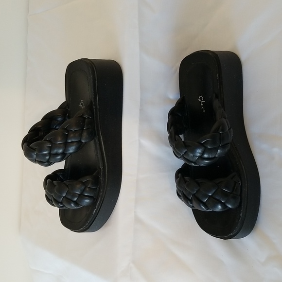 black braided platform sandals - Picture 4 of 7